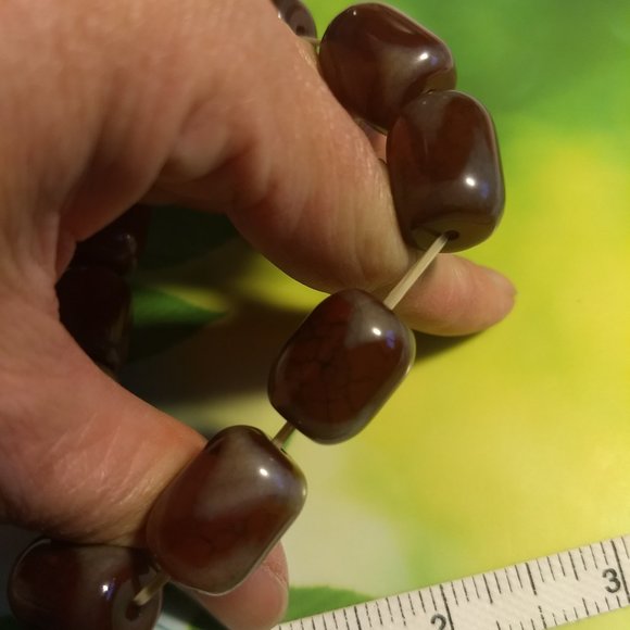 RARE Vintage y2k Tibetan Dzi 'sky bead' stretchy bracelet NWOT - Picture 5 of 6